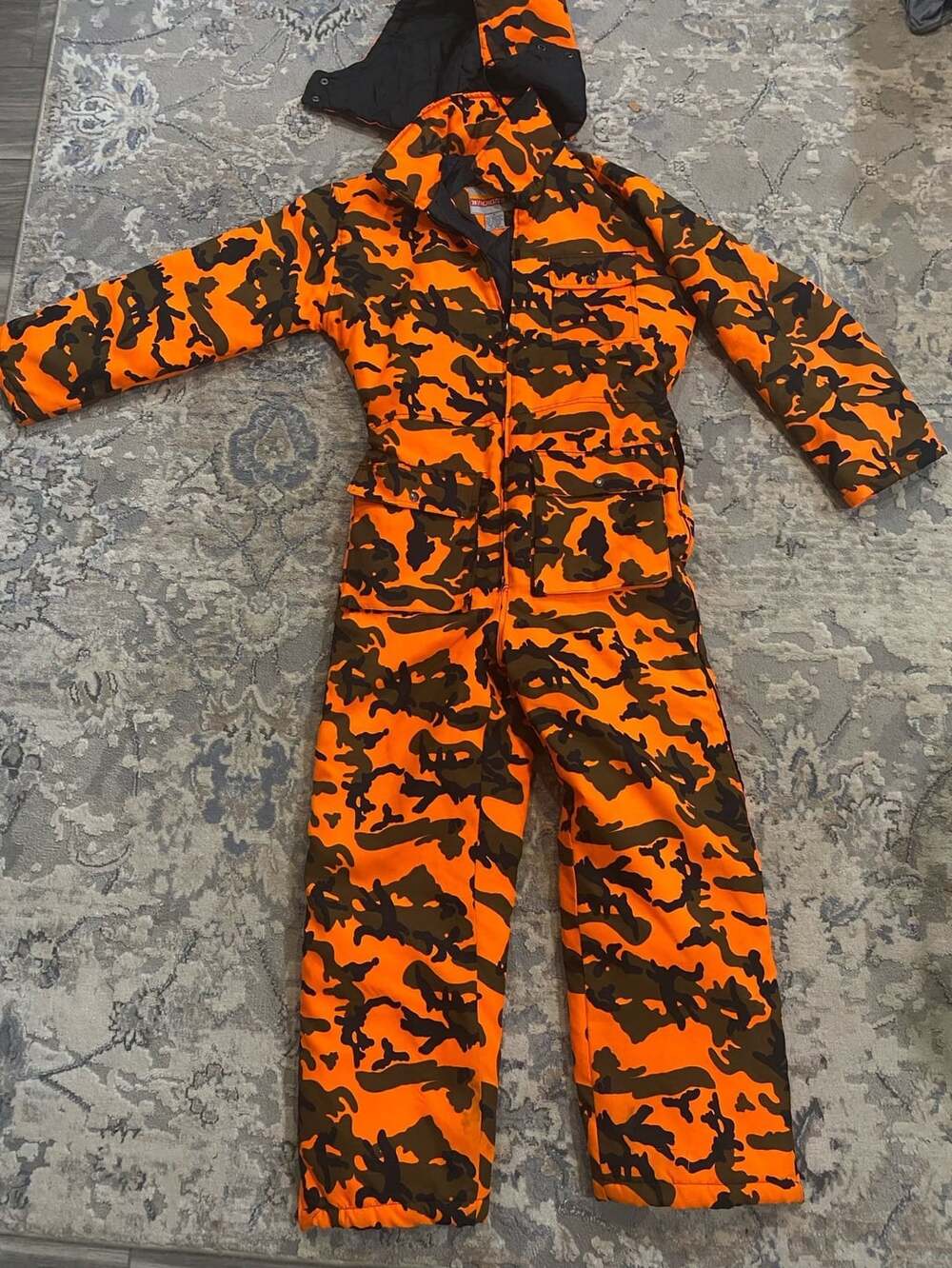 Winchester Insulated Coveralls Size M Blaze Orange Camo Hunting Suit
